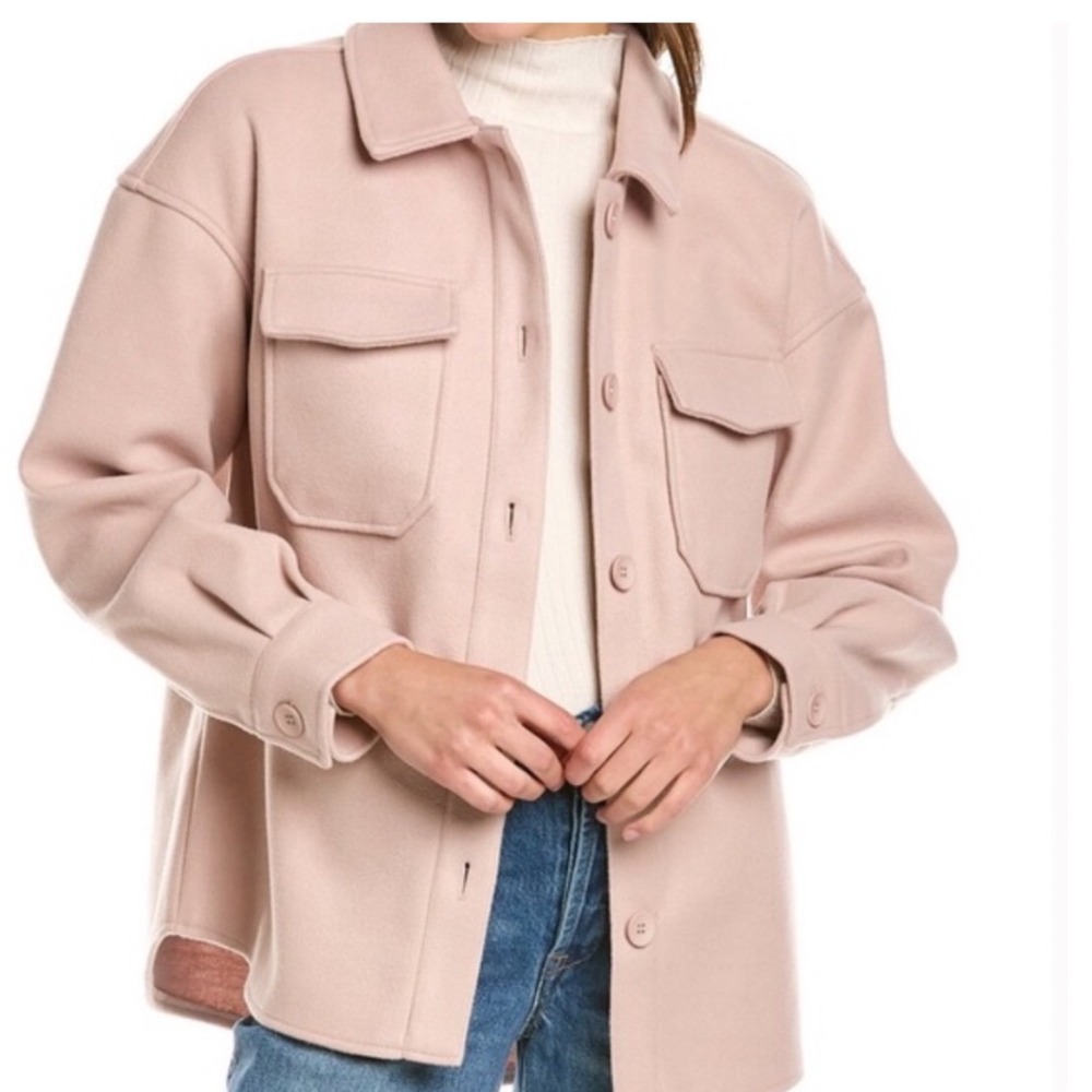 Anthropologie Avec Les Filles Shacket Dusty‎ Pink Button Up Shirt Jacket NWT